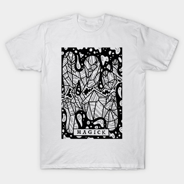 Magick Crystals - Tarot Style Black and White Illustration